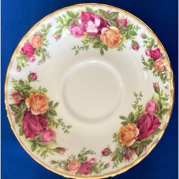 VTG Royal Albert Old Country Roses 1962 Tea Coffee Saucer Set of 4 England - Picture 9 of 16
